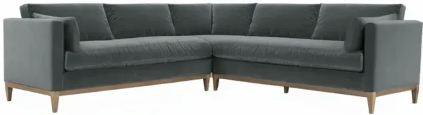 Elodie 107" Velvet Corner Sectional - Gray
