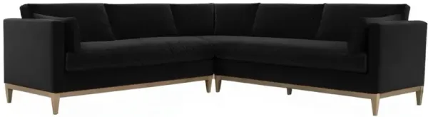 Elodie 107" Velvet Corner Sectional - Black