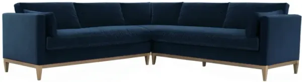 Elodie 107" Velvet Corner Sectional - Blue