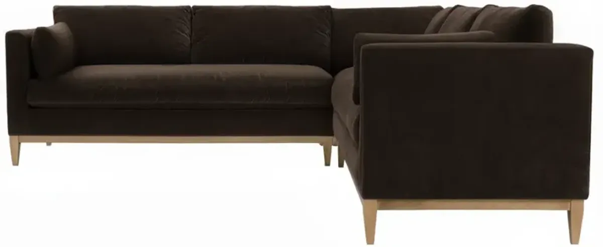 Elodie 107" Velvet Corner Sectional - Brown
