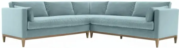 Elodie 107" Velvet Corner Sectional - Blue