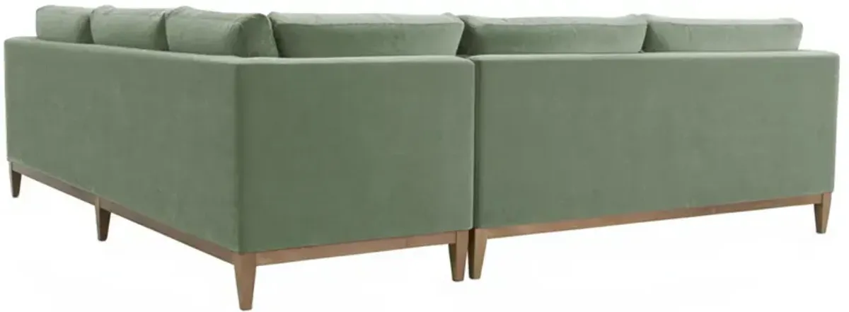 Elodie 107" Velvet Corner Sectional - Green