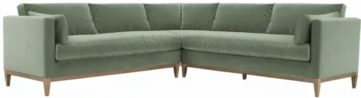 Elodie 107" Velvet Corner Sectional - Green