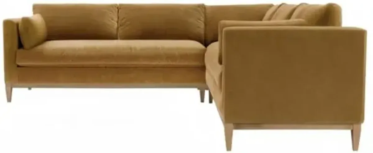 Elodie 107" Velvet Corner Sectional - Gold