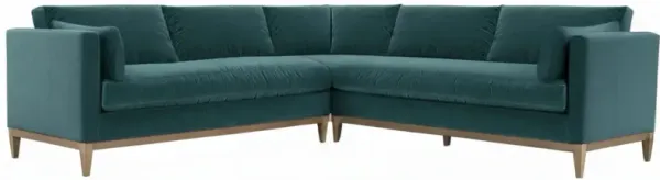 Elodie 107" Velvet Corner Sectional - Blue