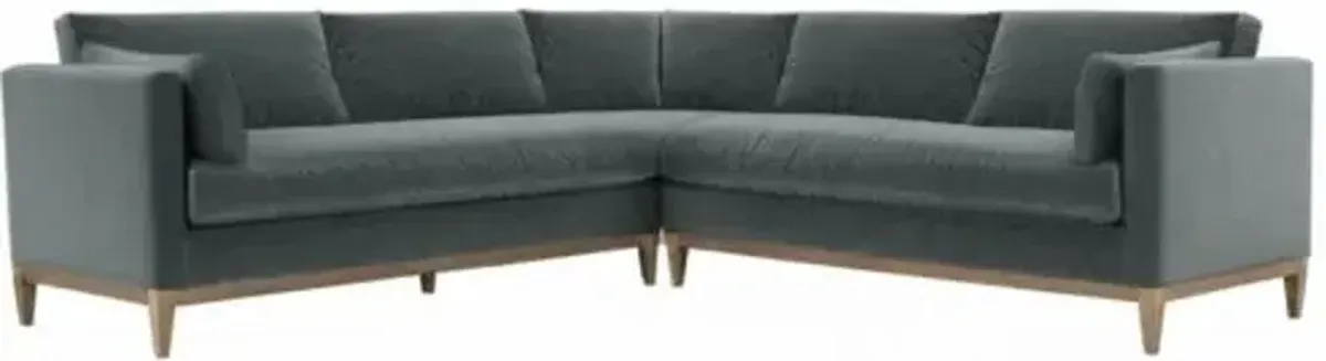 Elodie 107" Velvet Corner Sectional - Gray