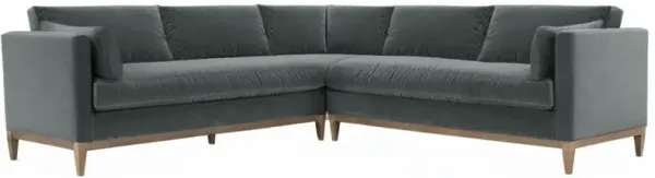 Elodie 107" Velvet Corner Sectional - Gray