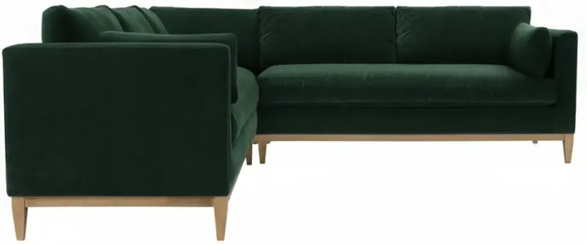 Elodie 107" Velvet Corner Sectional - Green