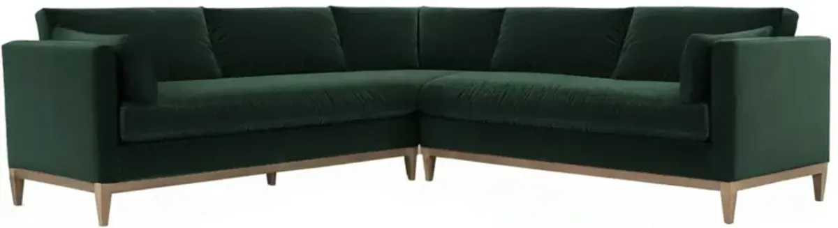 Elodie 107" Velvet Corner Sectional - Green