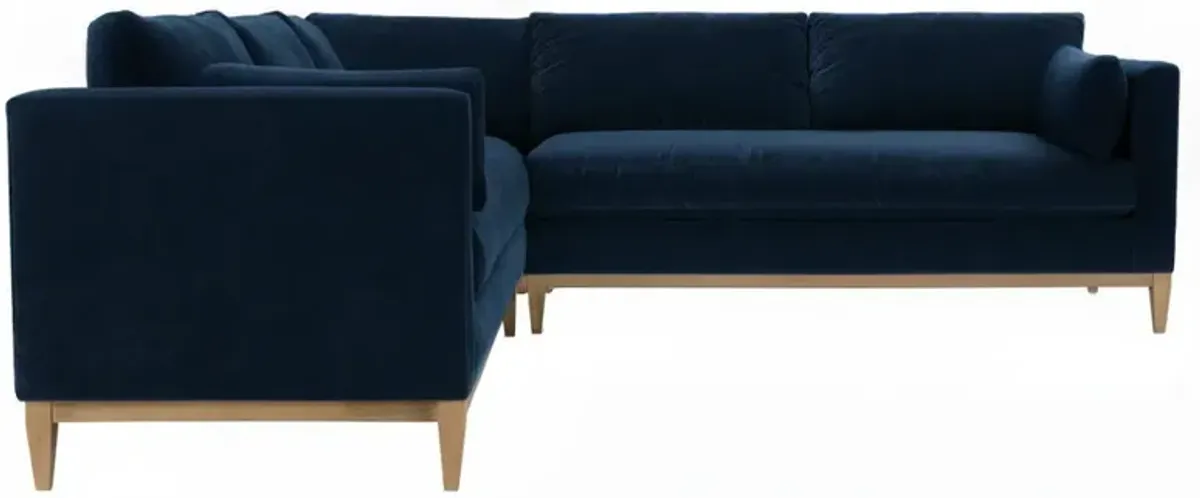 Elodie 107" Velvet Corner Sectional - Blue