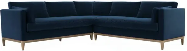 Elodie 107" Velvet Corner Sectional - Blue