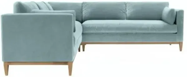 Elodie 107" Velvet Corner Sectional - Blue