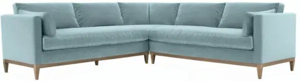 Elodie 107" Velvet Corner Sectional - Blue