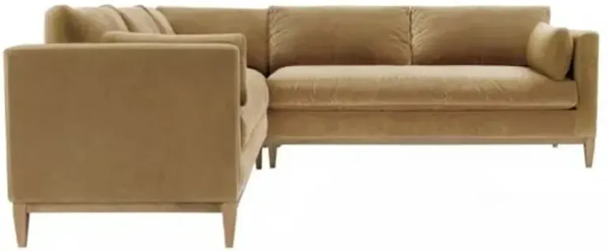 Elodie 107" Velvet Corner Sectional - Brown
