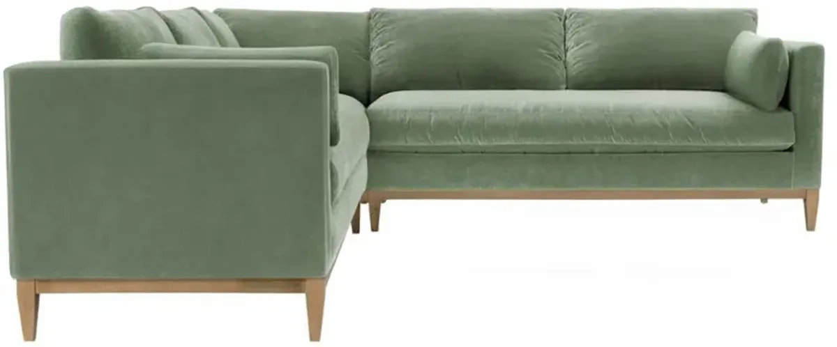 Elodie 107" Velvet Corner Sectional - Green