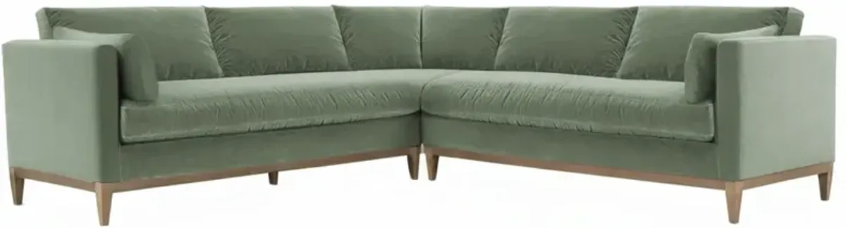 Elodie 107" Velvet Corner Sectional - Green