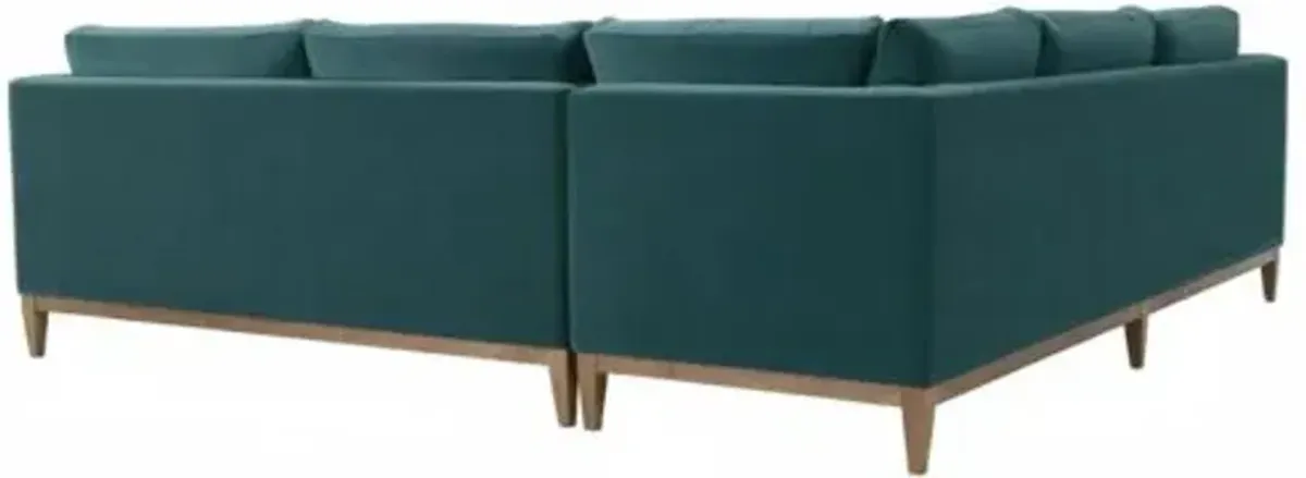 Elodie 107" Velvet Corner Sectional - Blue