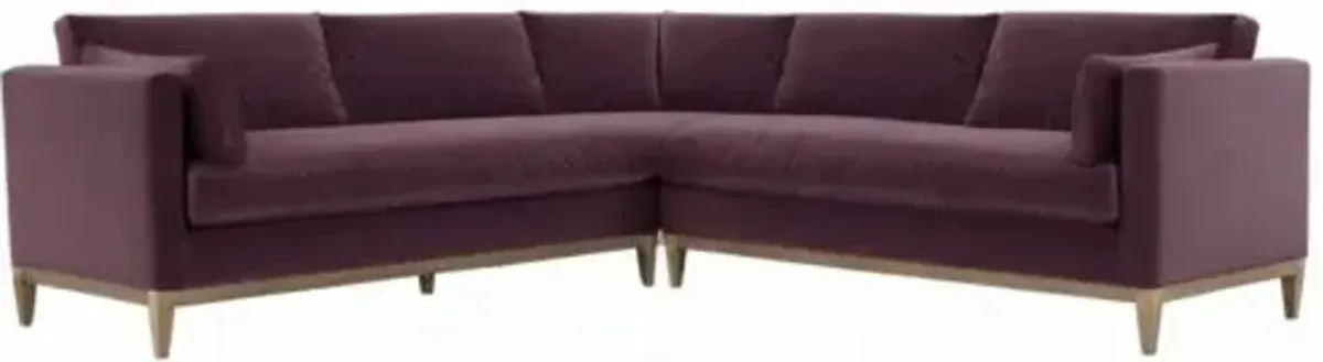 Elodie 107" Velvet Corner Sectional - Purple