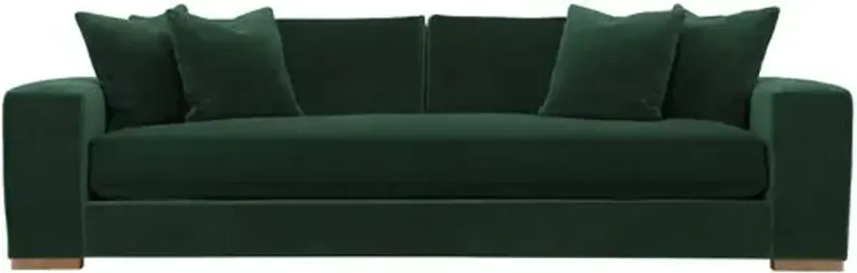 Remington Velvet Bench-Seat Sofa