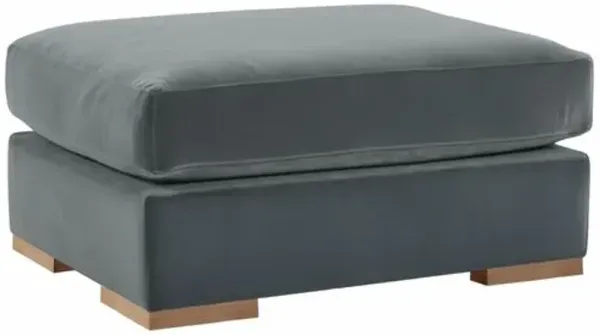 Remington Velvet Ottoman - Gray