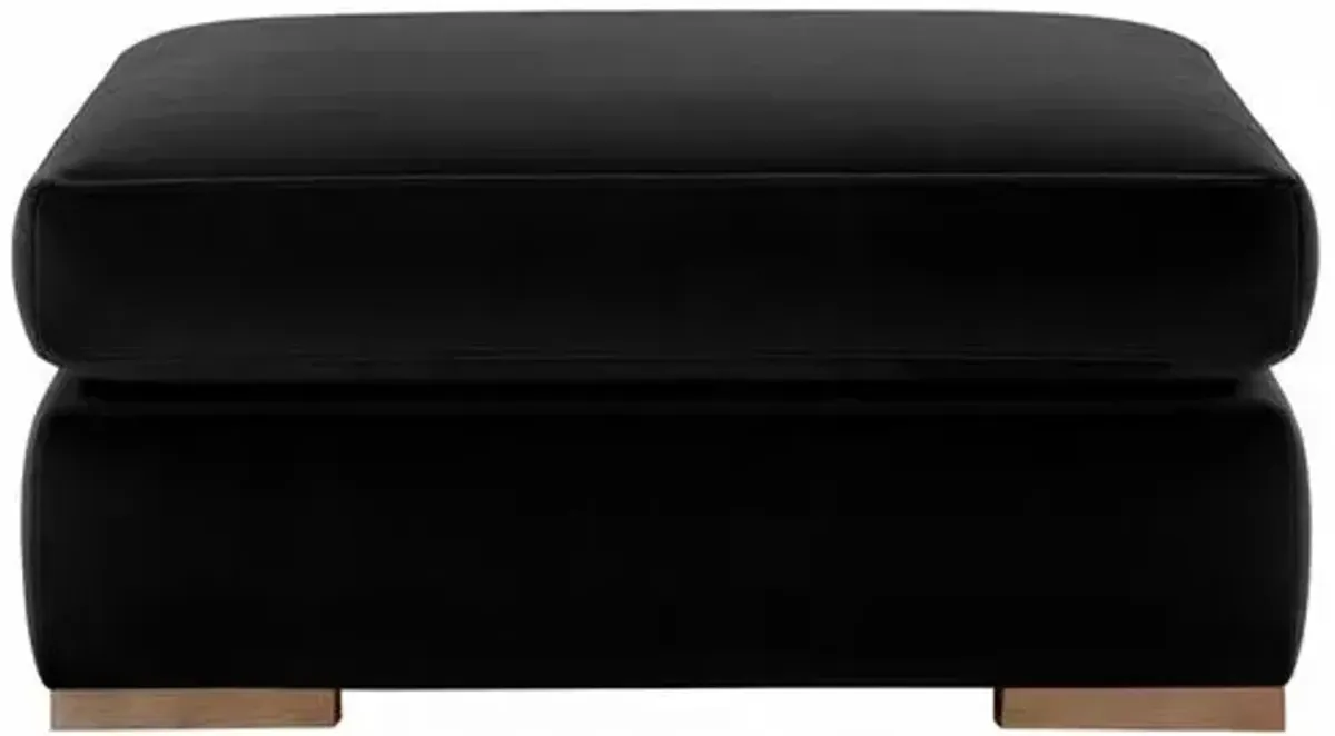Remington Velvet Ottoman - Black
