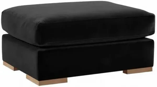 Remington Velvet Ottoman - Black