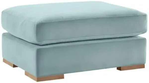 Remington Velvet Ottoman - Blue