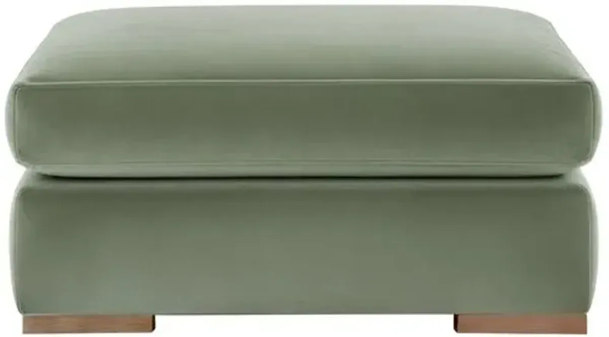 Remington Velvet Ottoman - Green