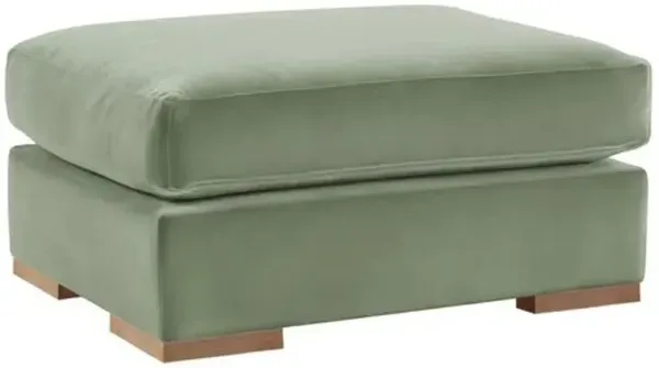 Remington Velvet Ottoman - Green