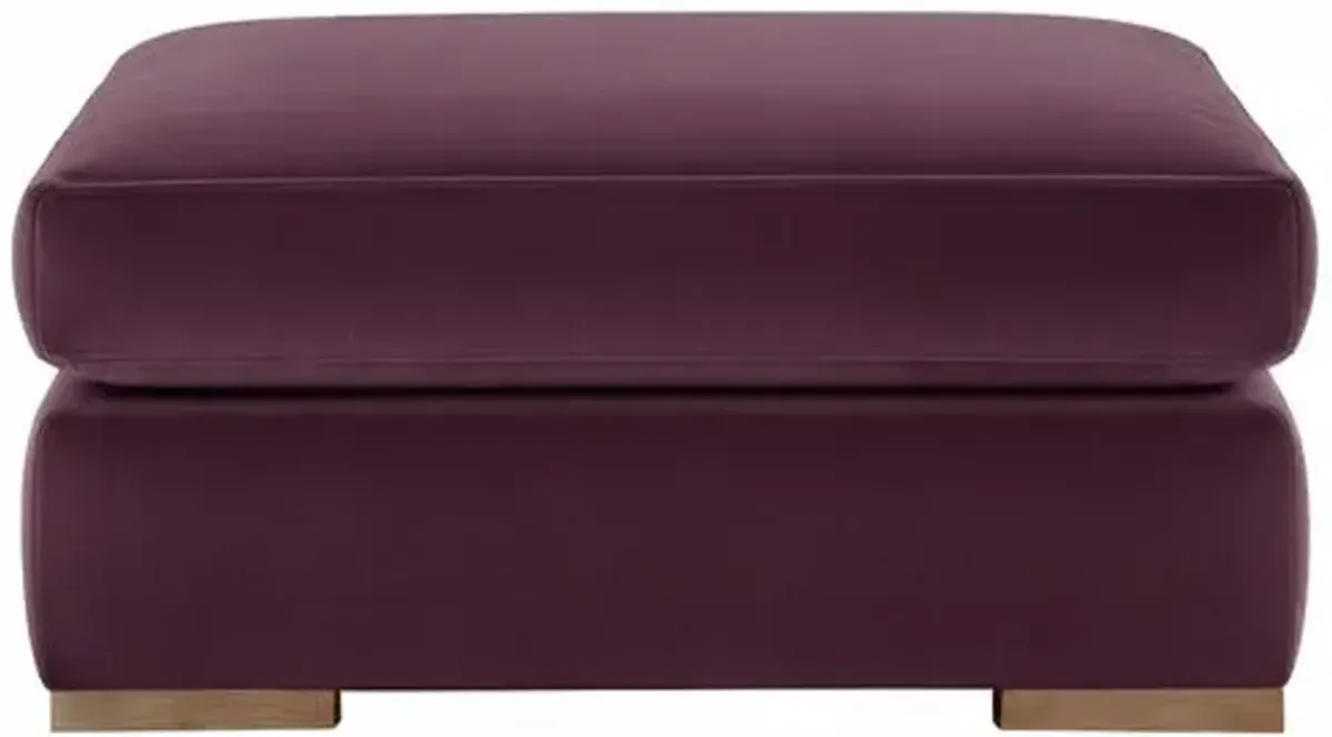 Remington Velvet Ottoman - Purple