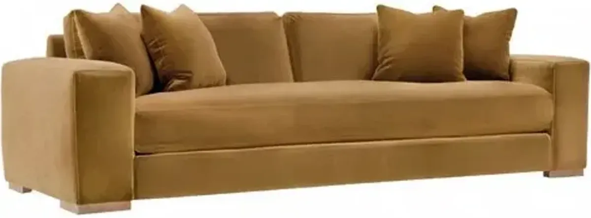 Remington Velvet Bench-Seat Sofa