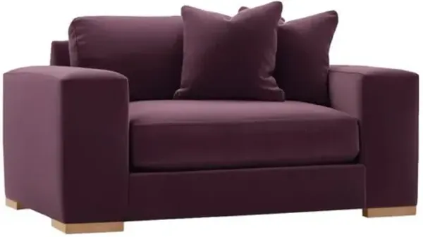 Remington 60" Velvet Chair-and-a-Half - Purple