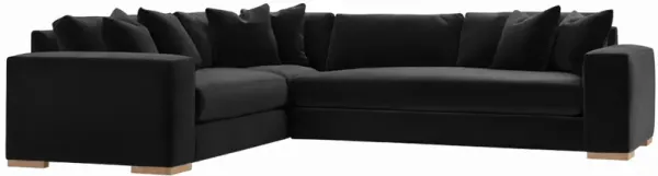 Remington 124" Velvet Corner Sectional - Black