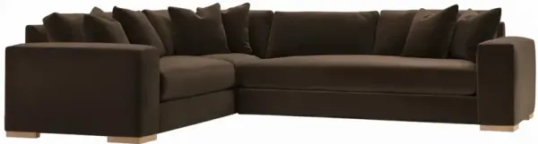 Remington 124" Velvet Corner Sectional - Brown