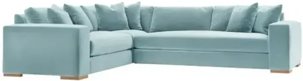 Remington 124" Velvet Corner Sectional - Blue
