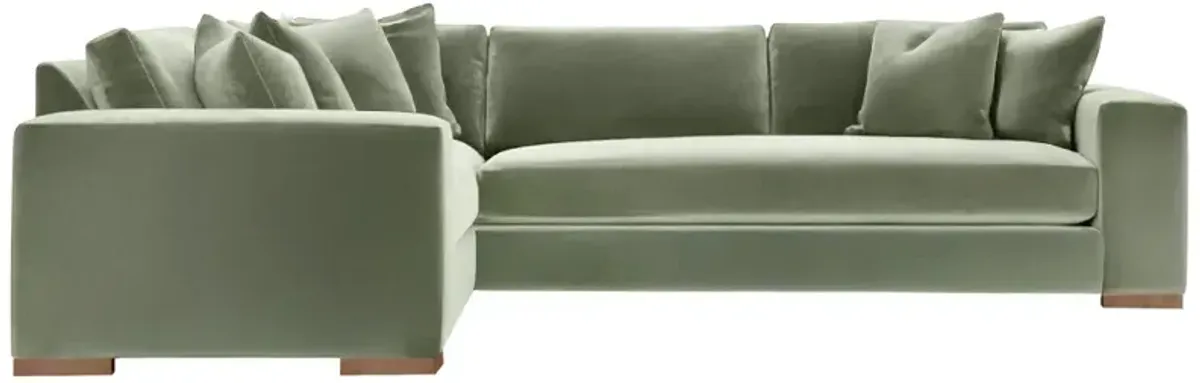 Remington 124" Velvet Corner Sectional - Green