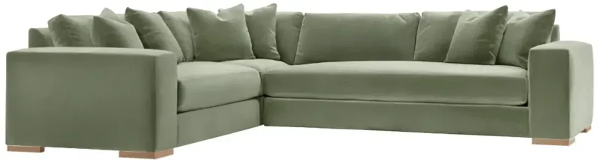 Remington 124" Velvet Corner Sectional - Green