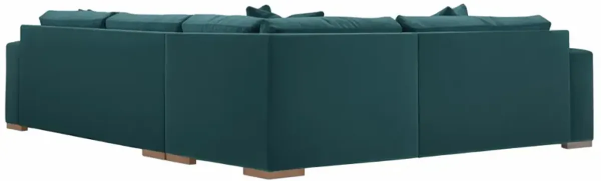 Remington 124" Velvet Corner Sectional - Blue