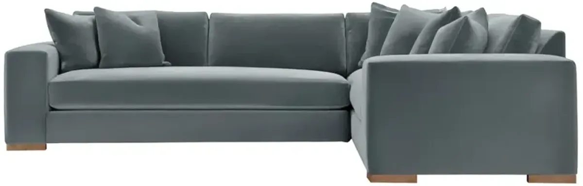 Remington 124" Velvet Corner Sectional - Gray