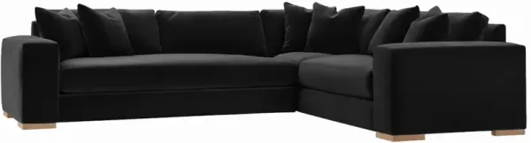 Remington 124" Velvet Corner Sectional - Black