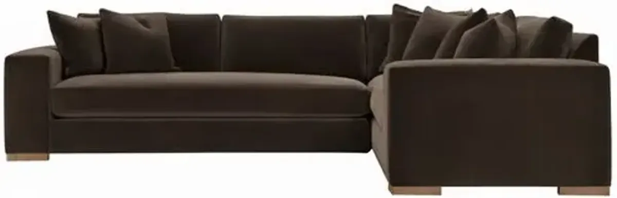 Remington 124" Velvet Corner Sectional - Brown