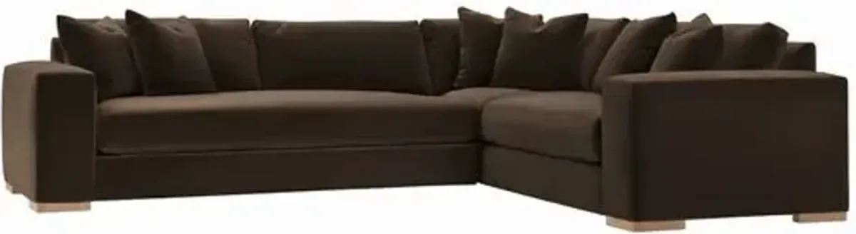 Remington 124" Velvet Corner Sectional - Brown