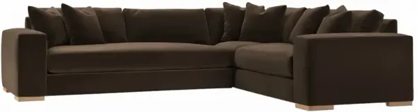 Remington 124" Velvet Corner Sectional - Brown