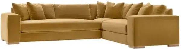 Remington 124" Velvet Corner Sectional - Gold