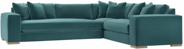 Remington 124" Velvet Corner Sectional - Blue