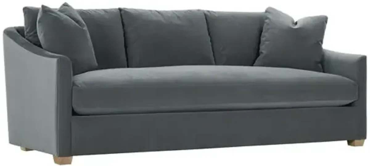 Ellis 89" Velvet Bench-Seat Sofa