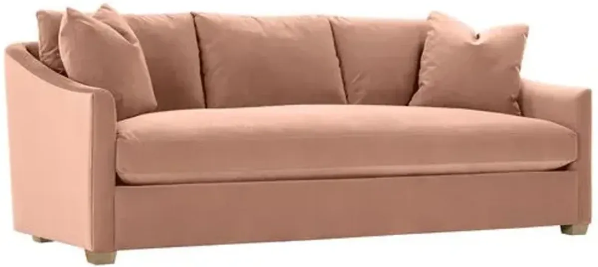 Ellis 89" Velvet Bench-Seat Sofa