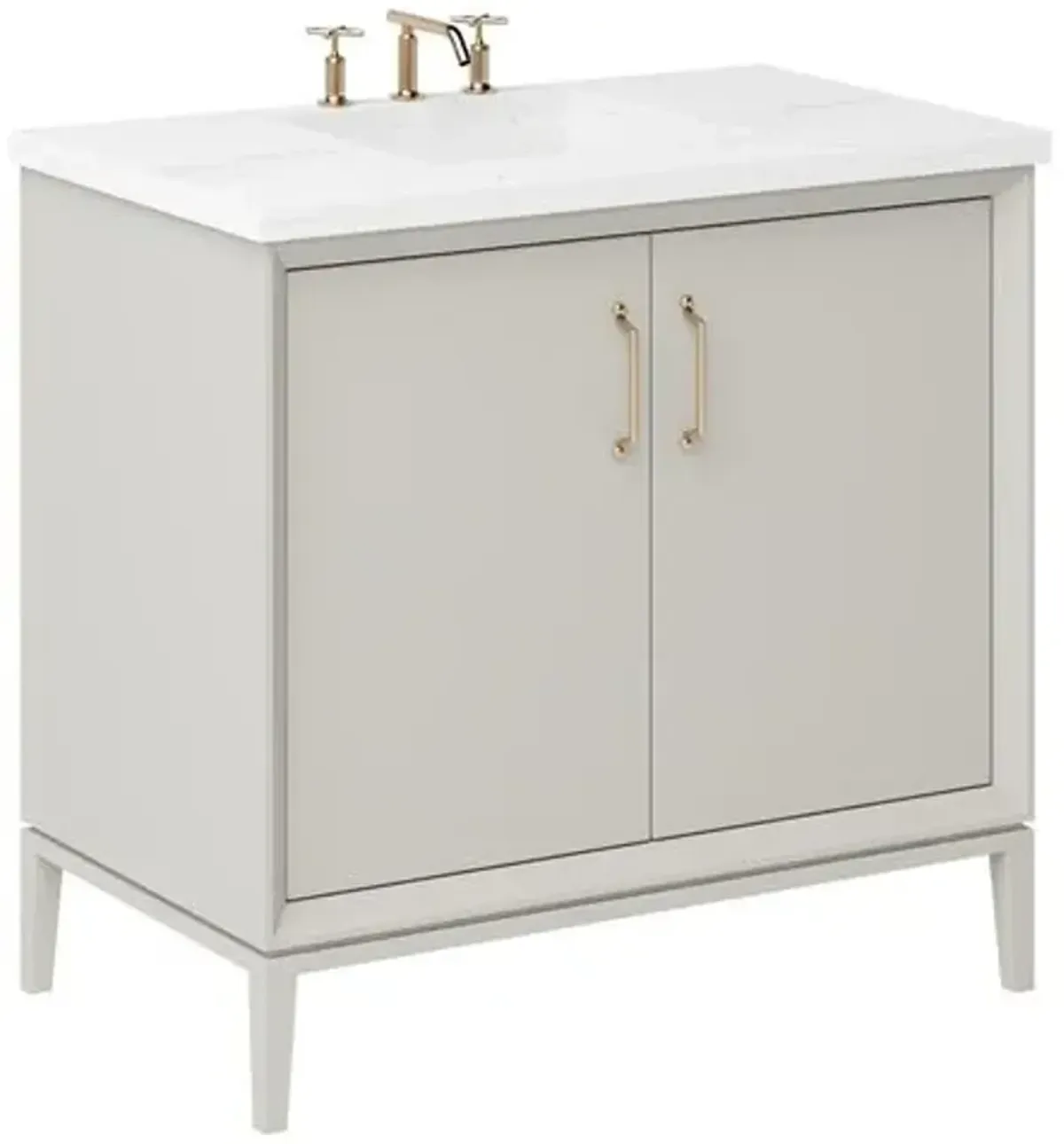 Hawthorne Single Bathroom Vanity - Brown