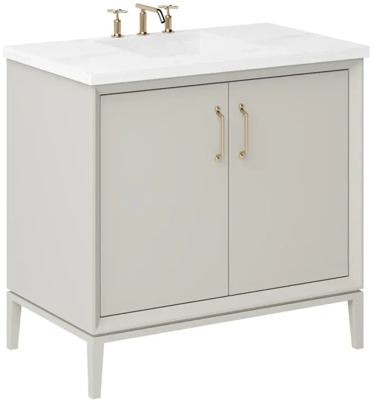 Hawthorne Single Bathroom Vanity - Brown