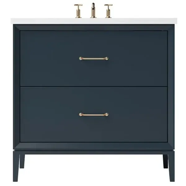Hawthorne Two-Drawer Single Bathroom Vanity - Blue